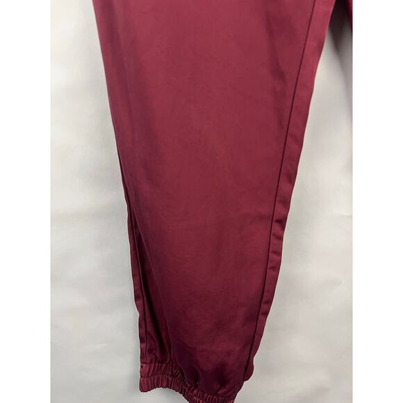 ASOS Ruffle Tapered Pants, Wine Red, 100% Polyester, Statement Joggers Lounge - Picture 7 of 13